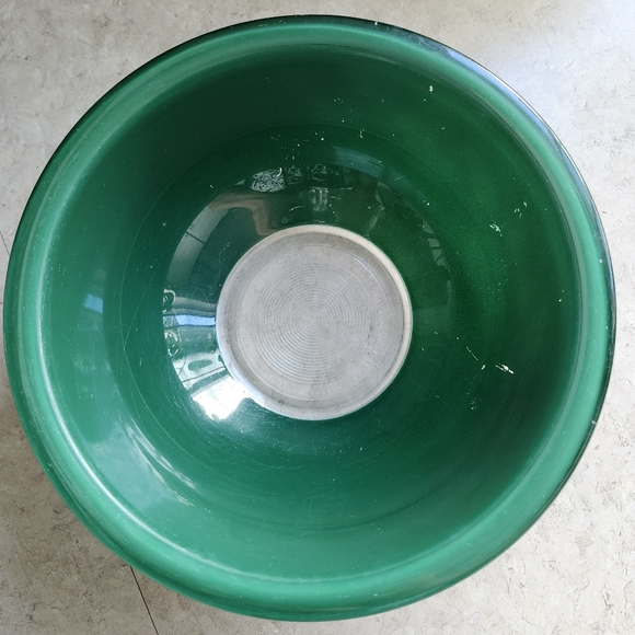 PYREX Vintage Set Of 2 Green Clear Bottom Glass Nesting Bowls Green - Picture 3 of 11